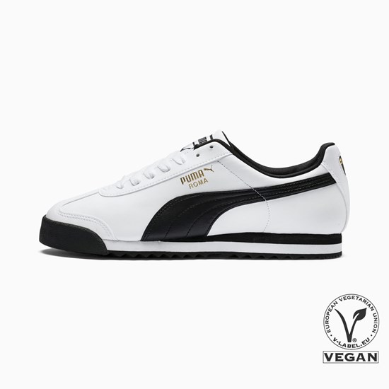 White / Black Puma Roma Basic Women's Sneakers | 3049GZHCK