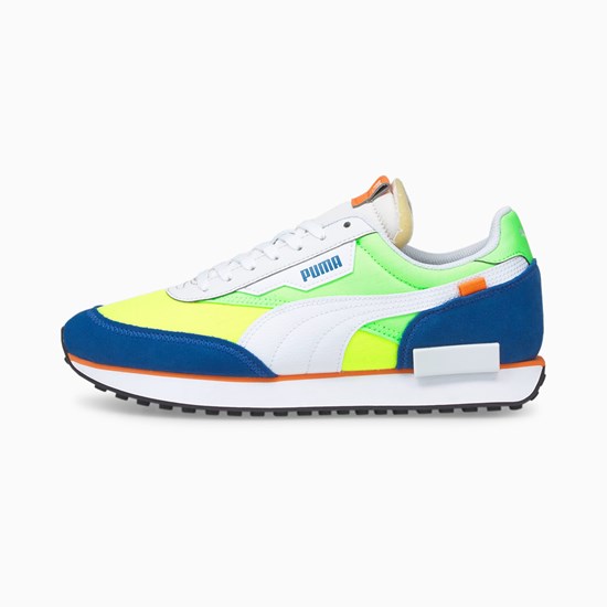 White / Fizzy Lime / Royal Puma Future Rider Play On Men's Sneakers | 8419GWKNV