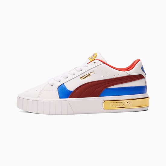 White / Intense Red Puma PUMA x DC Justice League Cali Star Wonder Women's Sneakers | 1369BVECY