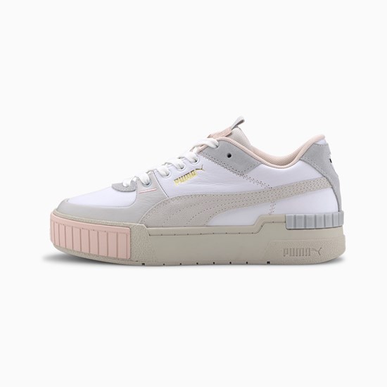 White / Marshmallow Puma Cali Sport Mix Women's Sneakers | 7853RTLSZ