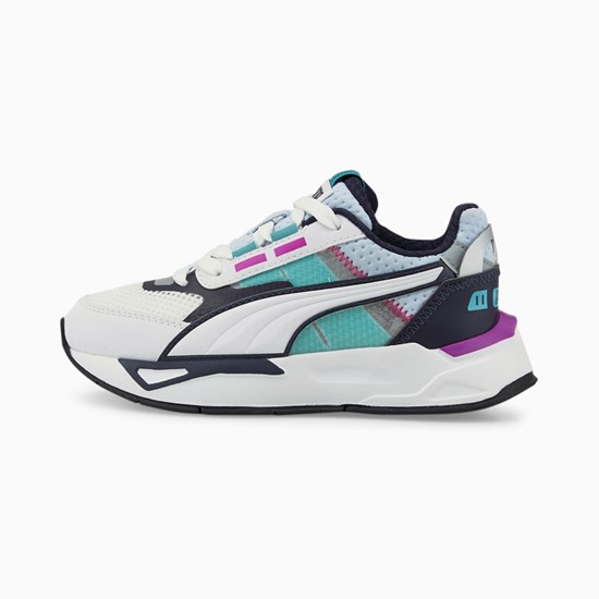 White / Parisian Night / Deep Orchid Puma Mirage Sport Tech Little Boys' Sneakers | 6357ZHBMU