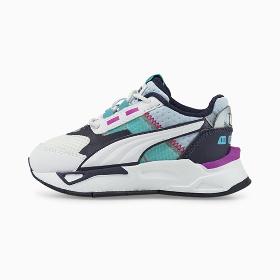 White / Parisian Night / Deep Orchid Puma Mirage Sport Tech Toddler Girls' Sneakers | 7289PUNDI