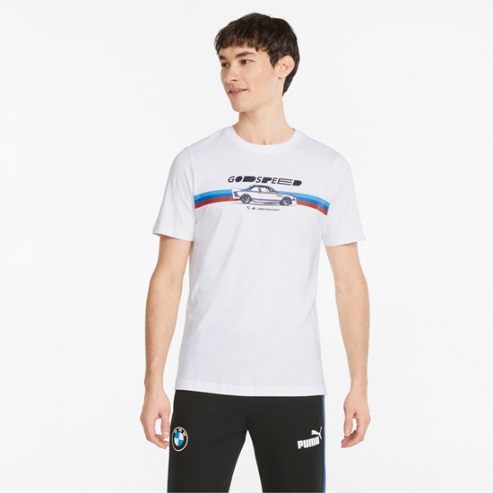 White Puma BMW M Motorsport Car Graphic Men's Tee | 1327AHLIE