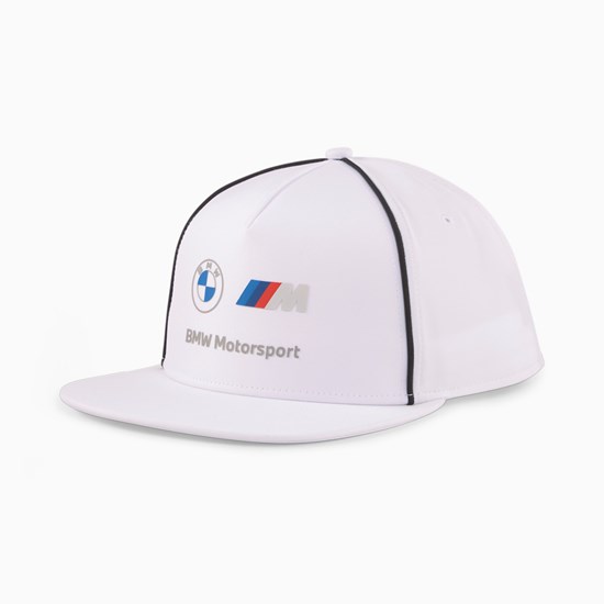 White Puma BMW M Motorsport Flat Brim Men's Cap | 9768APXYT