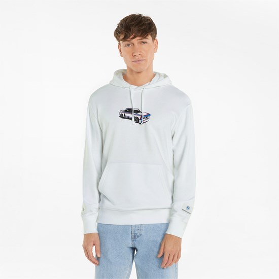 White Puma BMW M Motorsport Statement Men's Hoodie | 4289LPQAS