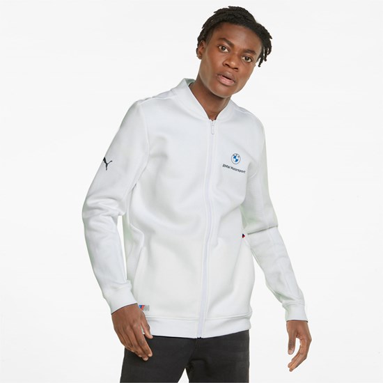 White Puma BMW M Motorsport Sweat Men's Jacket | 1379TCHAE