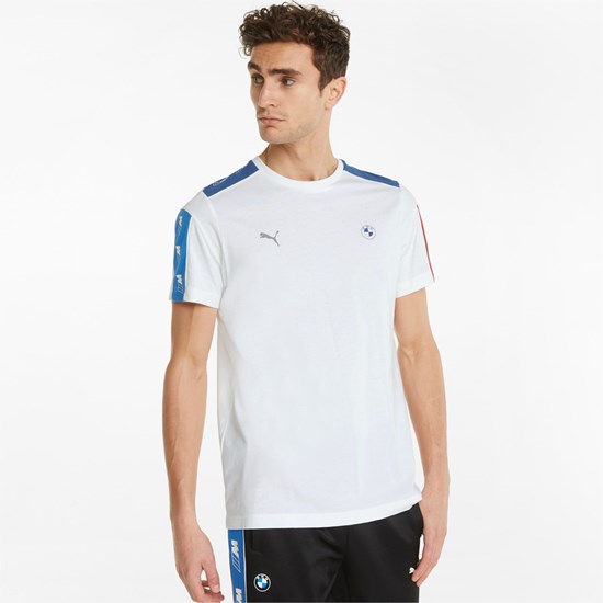 White Puma BMW M Motorsport T7 Men's Tee | 8496OMVHC