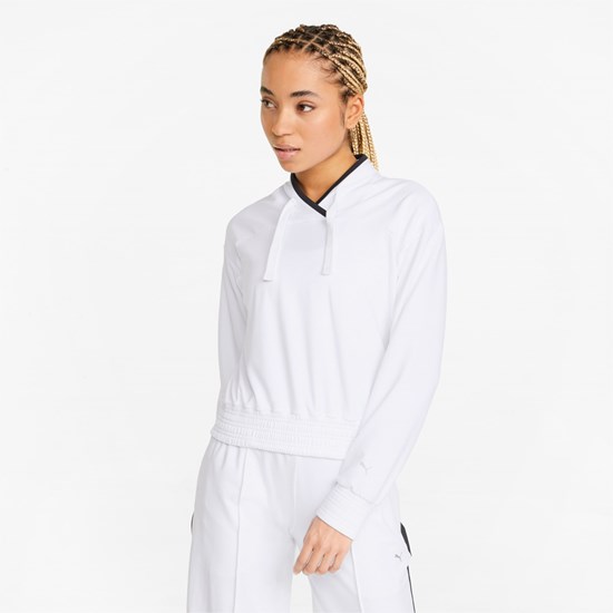 White Puma CLOUDSPUN Fashion Luxe Training Women's Sweatshirt | 7195TKZLC