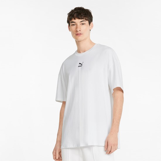 White Puma Classics Boxy Men's Tee | 6932KSZGU