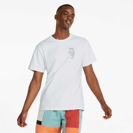 White Puma Inbounds Basketball Men's Tee | 1685HCVIB