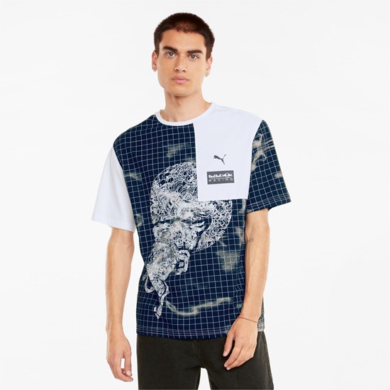 White Puma Red Bull Racing Printed Men's Tee | 3045AKFHW