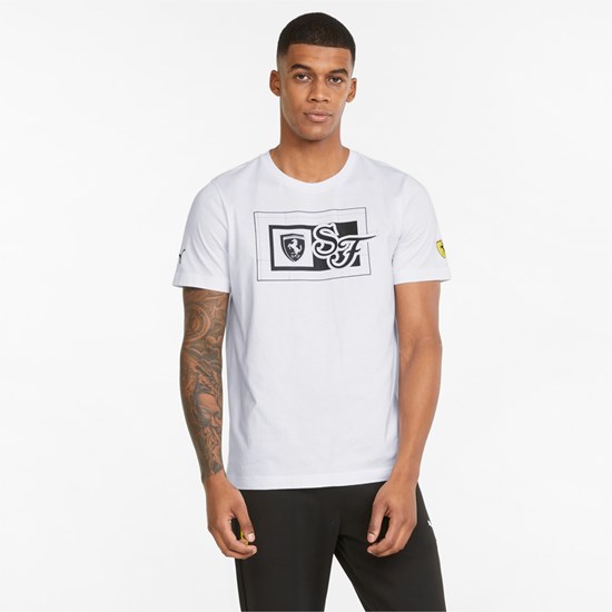 White Puma Scuderia Ferrari Race Graphic Men's Tee | 2859LGDUP