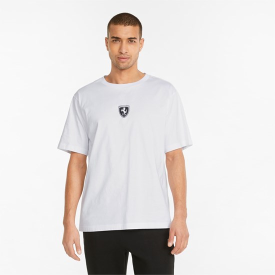 White Puma Scuderia Ferrari Race Statement Men's Tee | 4736YBSOC