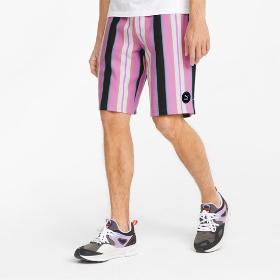 White Puma Sportswear by PUMA Printed Longline Men's Shorts | 7520TPZDJ