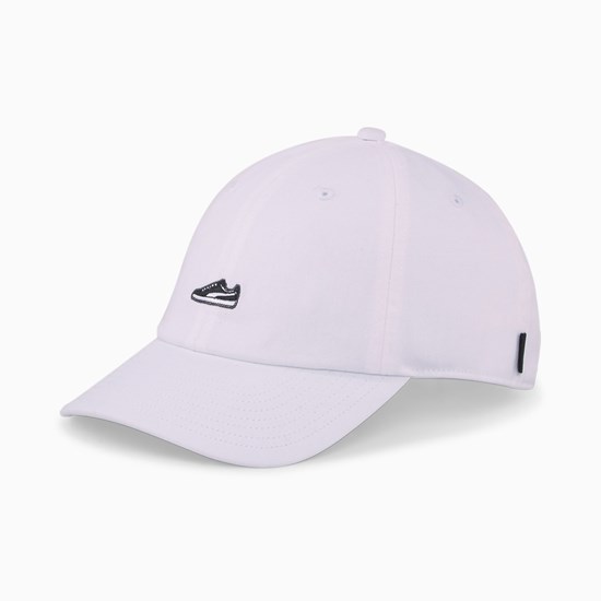 White / Suede Puma Dad Women's Cap | 1980YUOSM