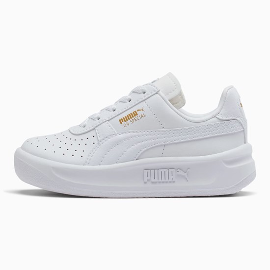 White / Team Gold Puma GV Special Little Girls' Sneakers | 9854SYEPU