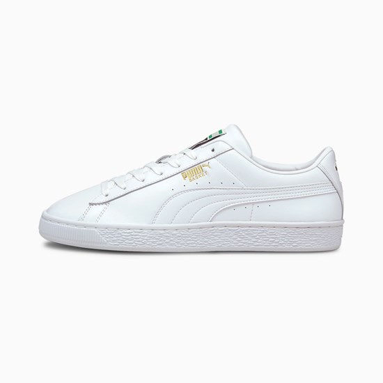 White / White Puma Basket Classic XXI Men's Sneakers | 4690NWUXP