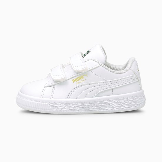 White / White Puma Basket Classic XXI Toddler Boys' Sneakers | 3056QUILD